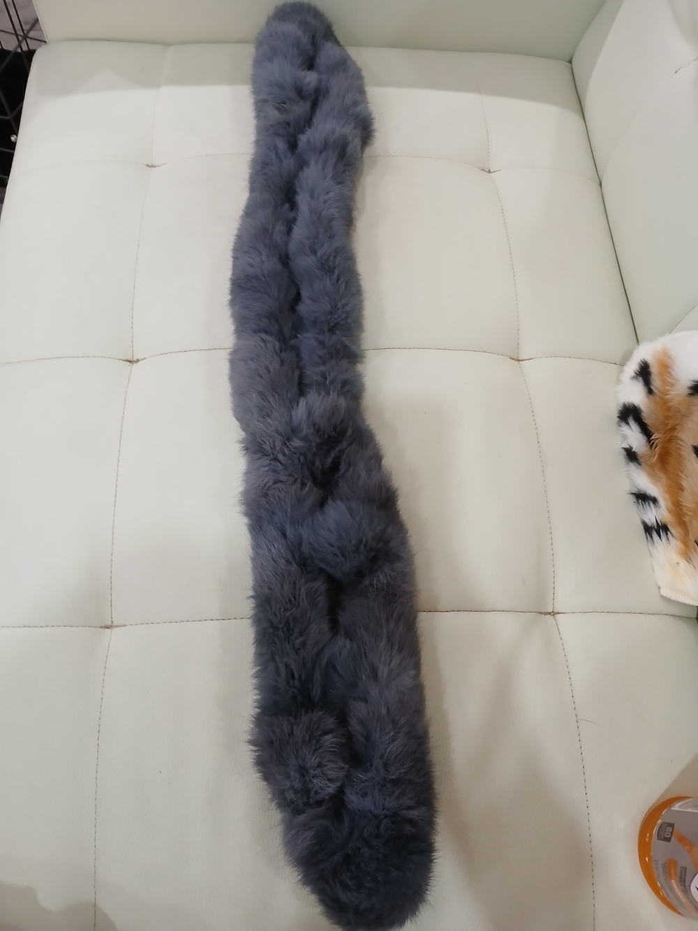 Gray Rubbit Fur Scarf - Stylish Women's Accessory